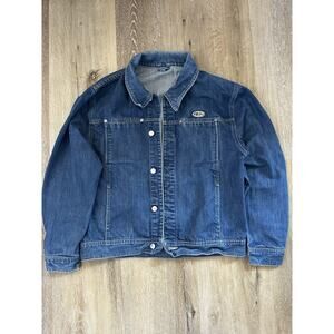 FBA Denim Jean Jacket Men’s Blue Button Front Casual Short Pockets